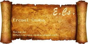 Ercsei Csaba névjegykártya
