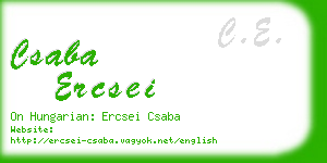 csaba ercsei business card